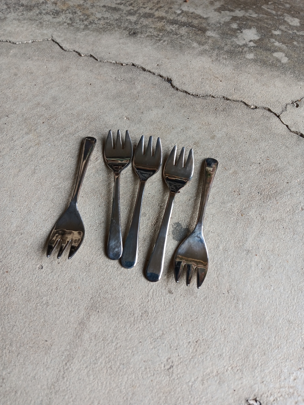Set of 5 Sheffield England Silver Plated 5inch Mini Dessert Forks Rare
